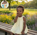 Robe Soleil – Jaune Pâle à Nœuds Promotion