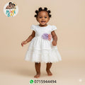 Robe de Cérémonie Bébé Fille – Broderie Anglaise & Fleurs (Promotion)