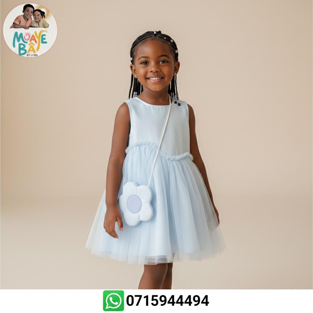 Robe Tulle Cérémonie Fille avec Sac Fleur PROMOTION