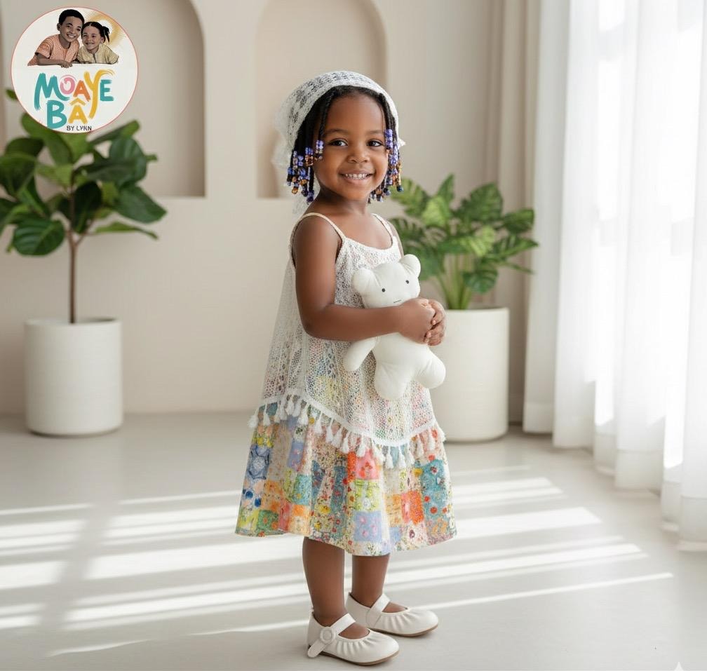 Robe Dentelle & Imprimé Coloré — Fille