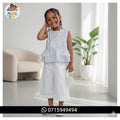 Ensemble Fille Dentelle Bleu & Pantalon Blanc – Promotion