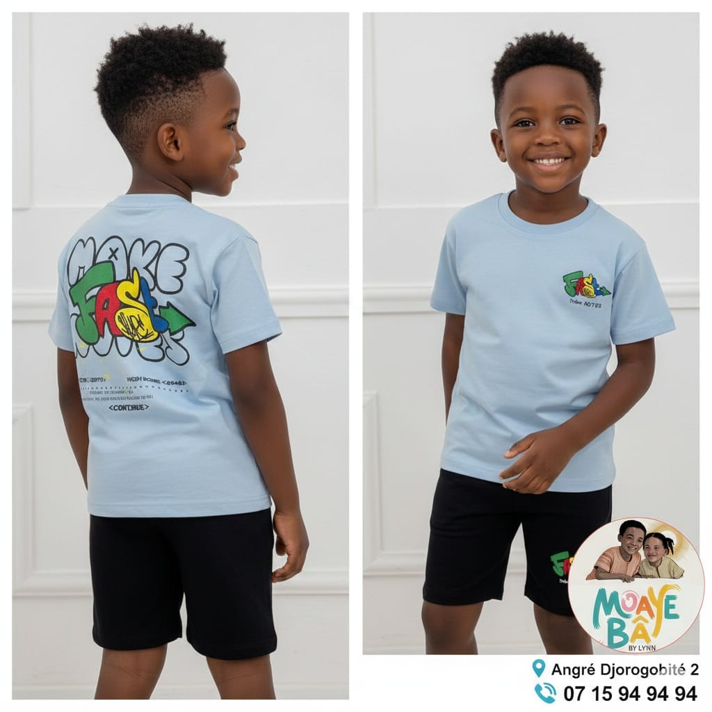 Ensemble T-shirt & Short Garçon – Imprimé Graffiti Promotion