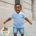 Ensemble Polo Bleu Ciel & Short Jean – Bébé Garçon