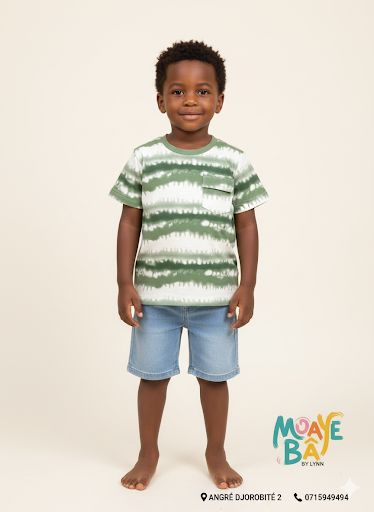 Ensemble Tie-Dye Garçon – T-shirt & Short Jean Promotion