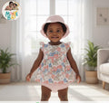 Robe Fleurie à Volants avec Chapeau – Bébé Fille (Promotion)