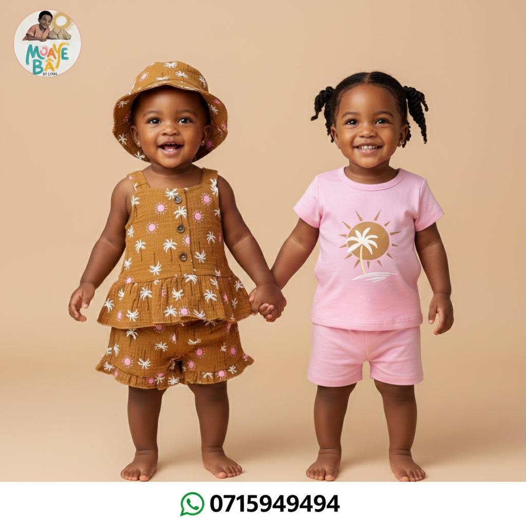 Ensemble 2 pièces bébé fille – Collection Été Tropical & Fraise