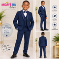 Costume 3 pièces garçon bleu marine avec nœud papillon - Référence A17