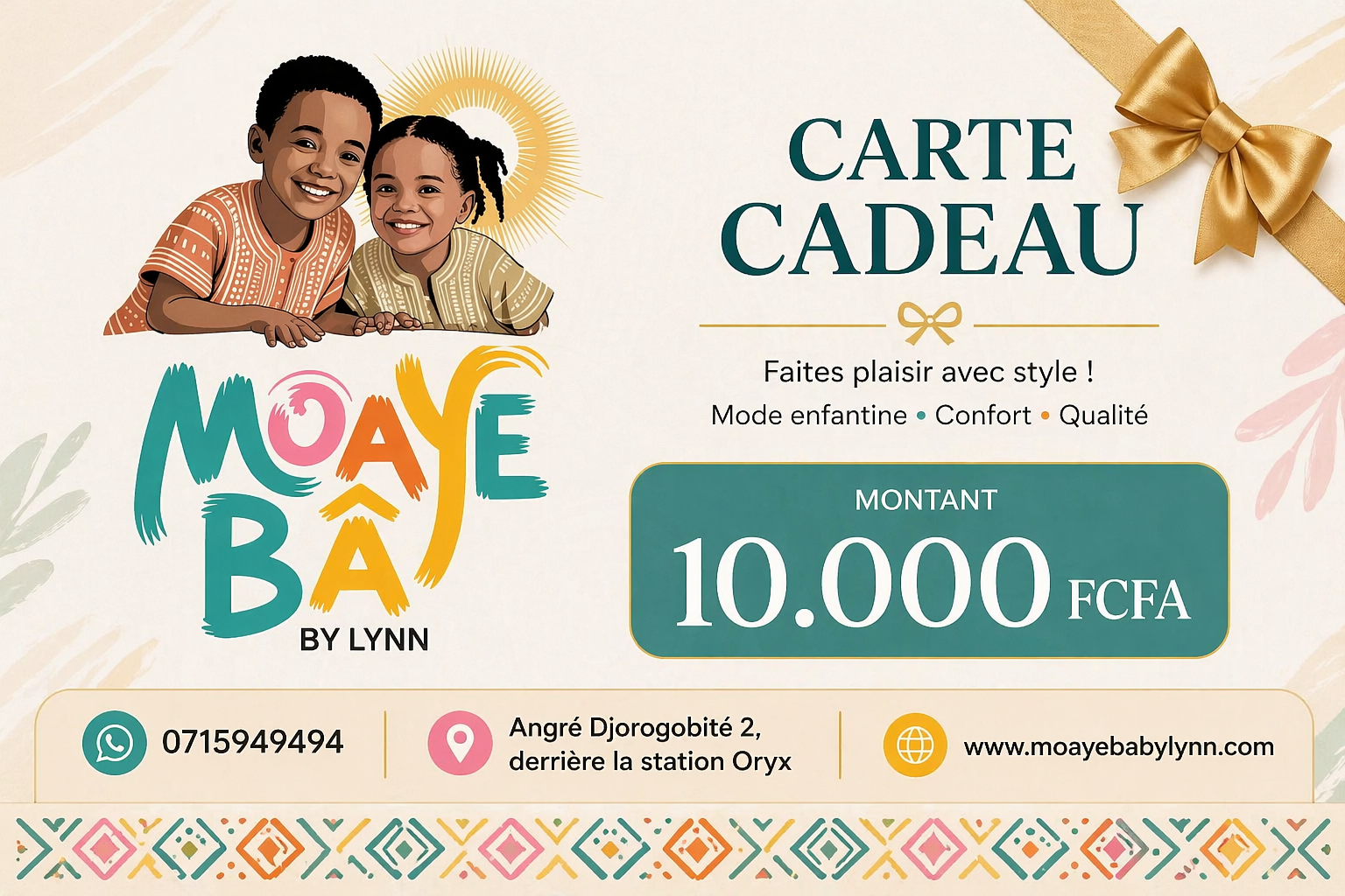 Carte Cadeau MOAYÉ BÂ by Lynn