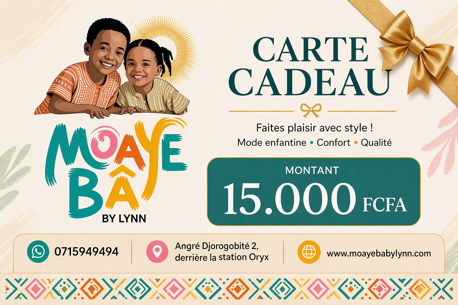 Carte Cadeau MOAYÉ BÂ by Lynn