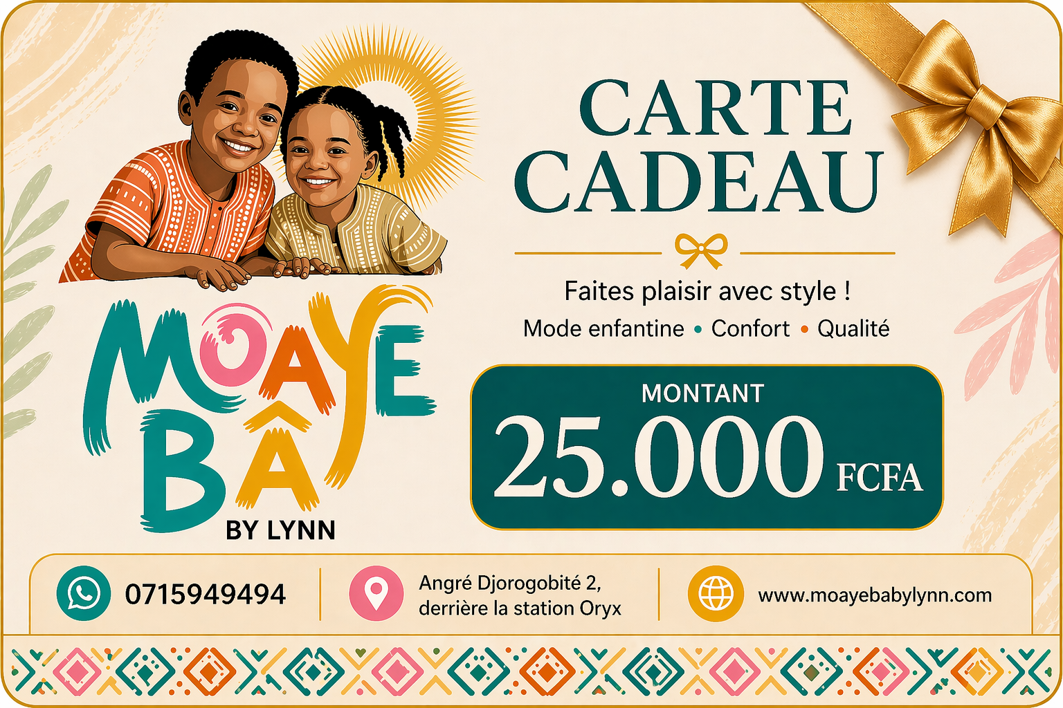 Carte Cadeau MOAYÉ BÂ by Lynn