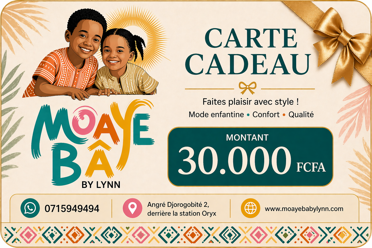 Carte Cadeau MOAYÉ BÂ by Lynn