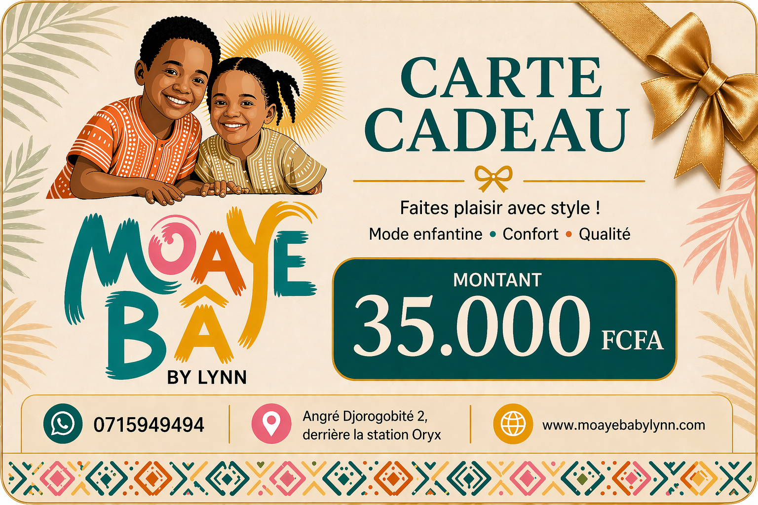 Carte Cadeau MOAYÉ BÂ by Lynn