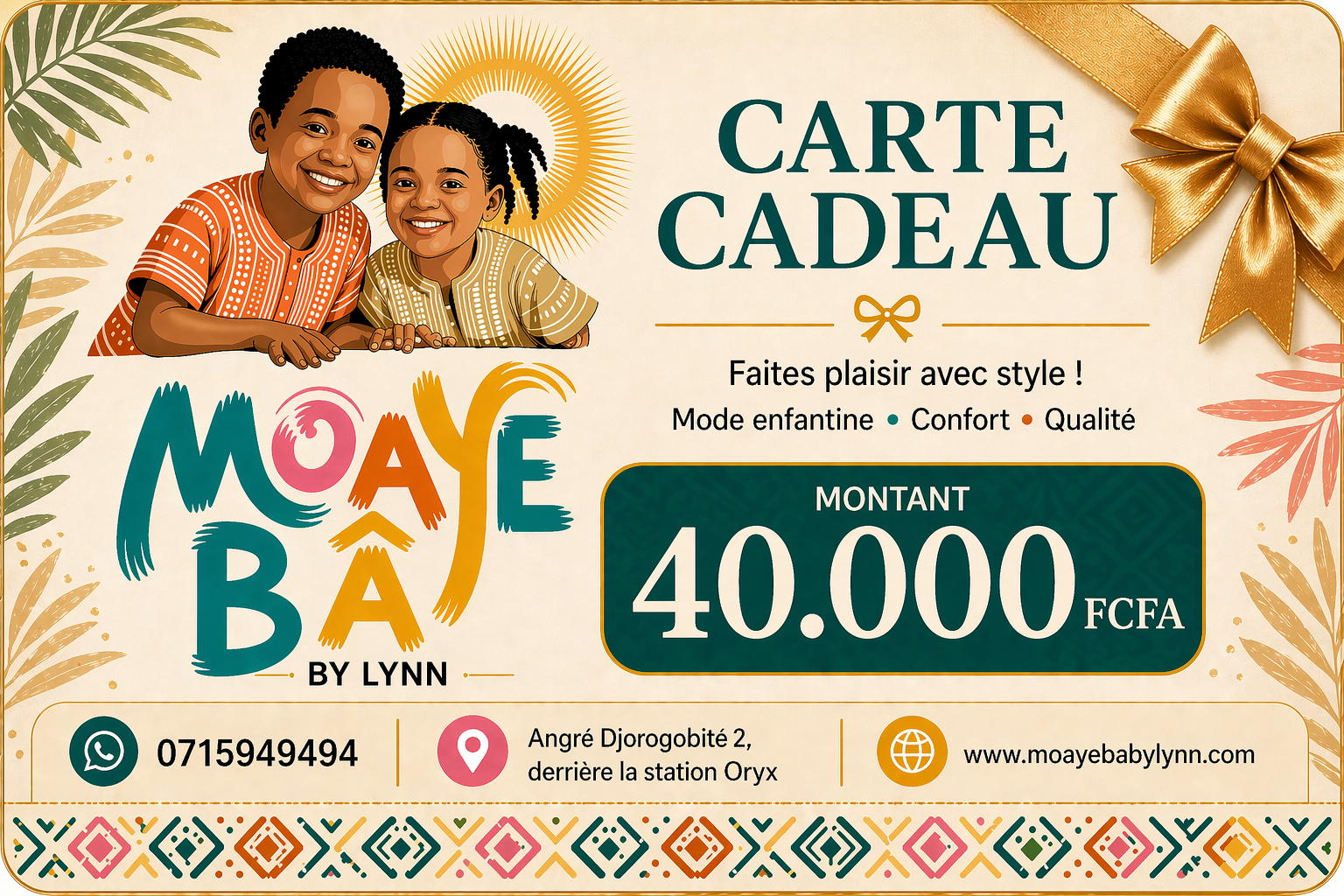 Carte Cadeau MOAYÉ BÂ by Lynn