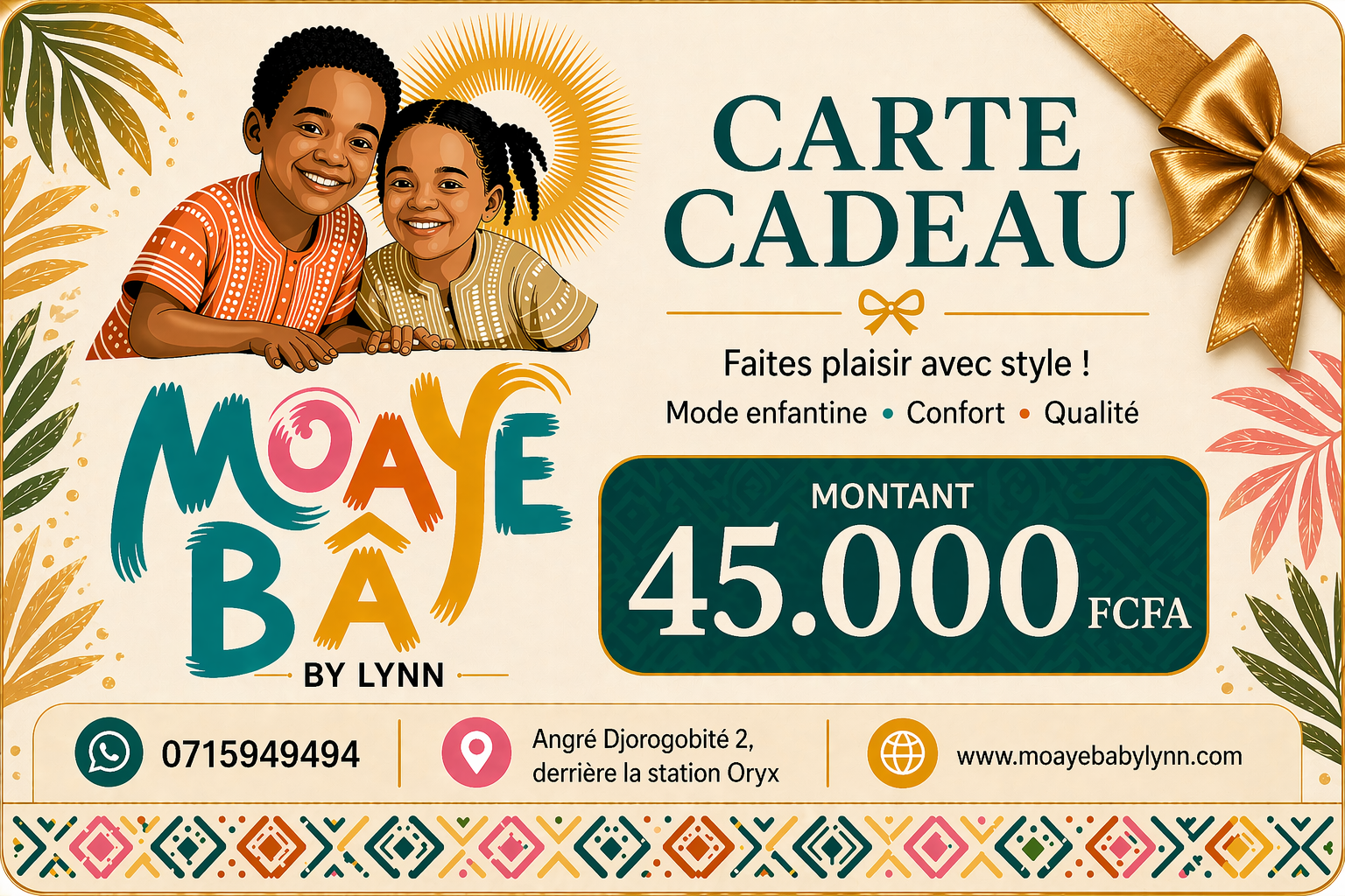 Carte Cadeau MOAYÉ BÂ by Lynn