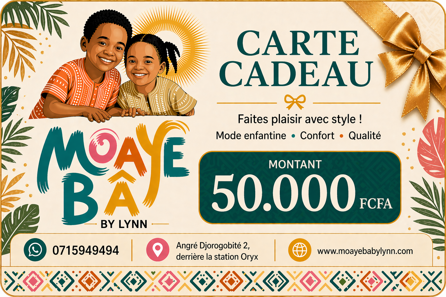 Carte Cadeau MOAYÉ BÂ by Lynn