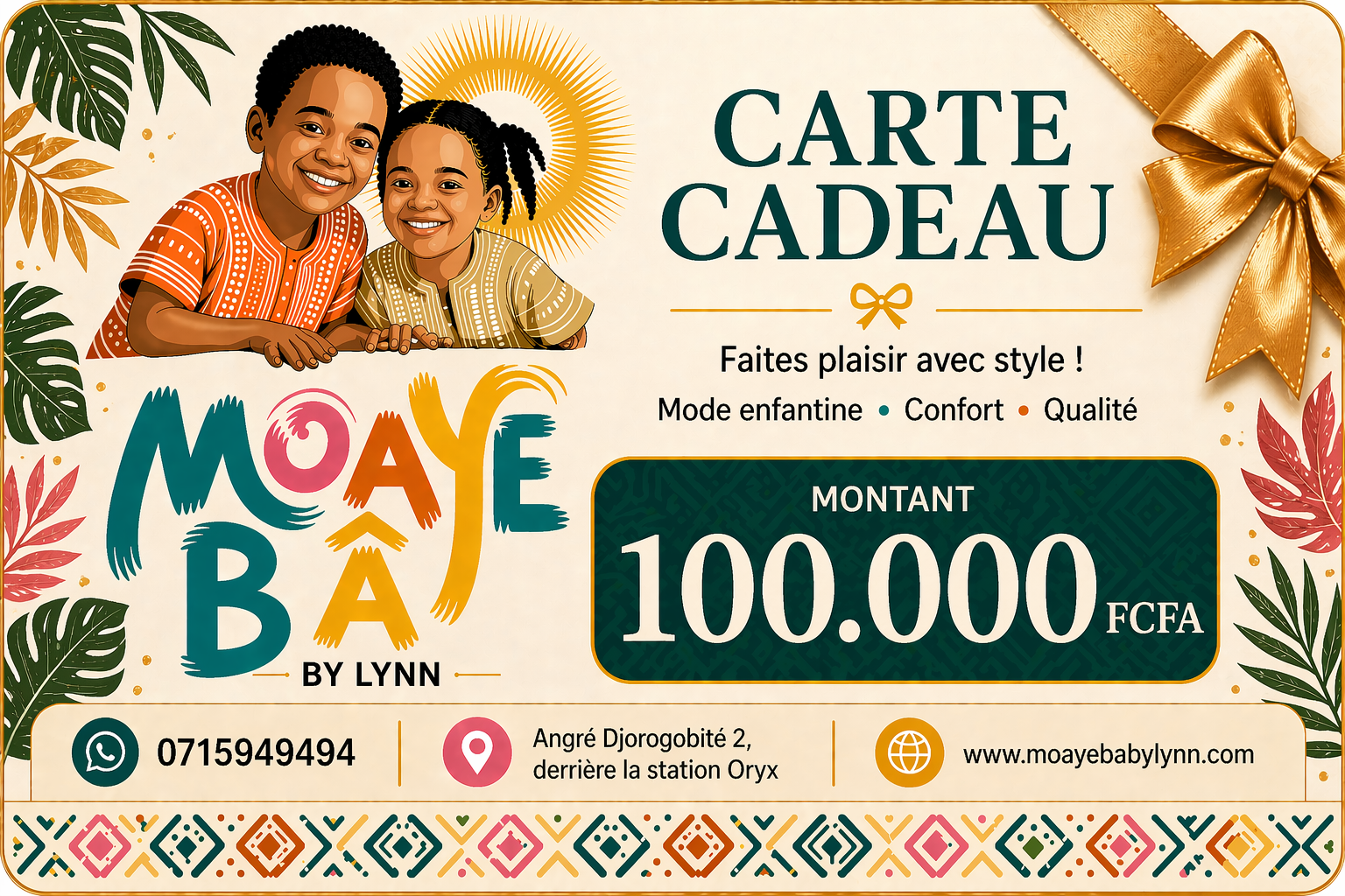 Carte Cadeau MOAYÉ BÂ by Lynn