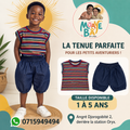 Ensemble 2 Pièces Garçon – T-shirt Rayé & Short en Jean | 1-5 ans