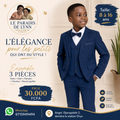 Costume Élégant Garçon 3 Pièces – Bleu Marine | 1 à 14 ans