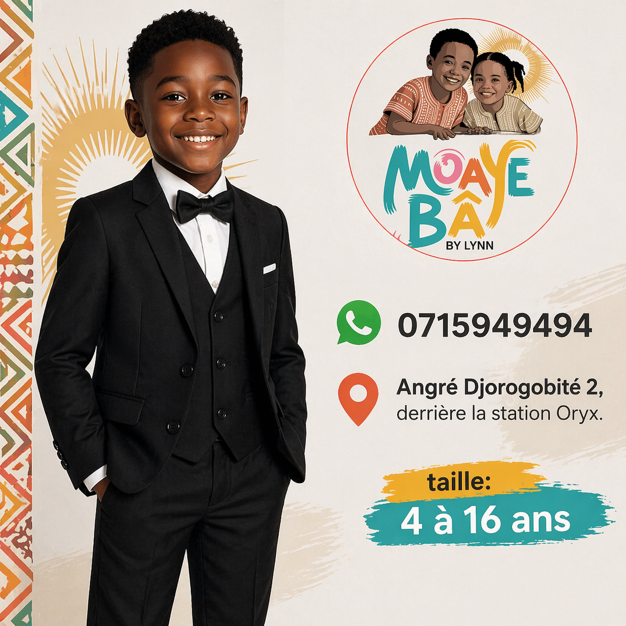 Costume 3 Pièces Garçon – Élégance Cérémonie | 4 à 16 ans