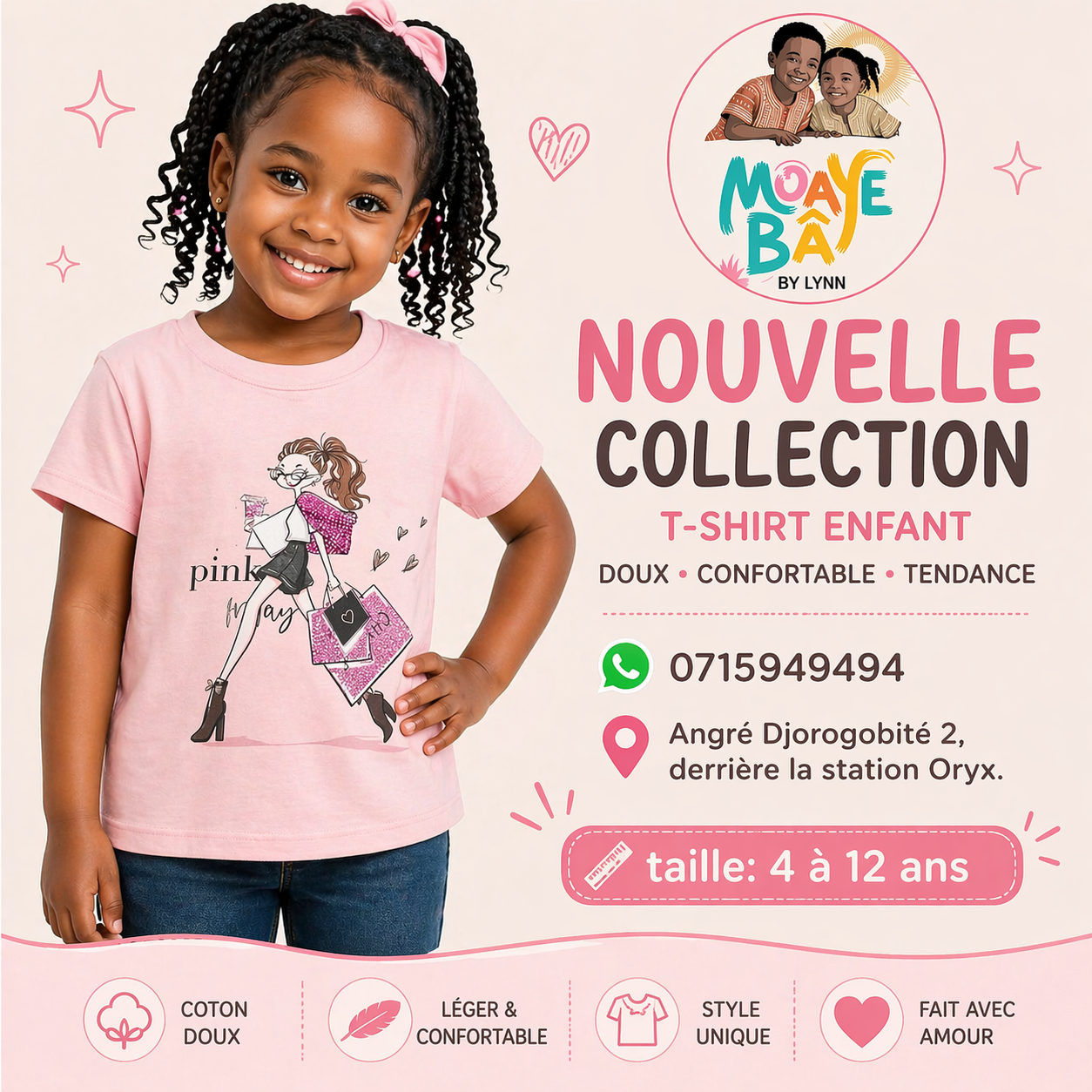 T-shirt Pink Tiffany - Femme Élégante
