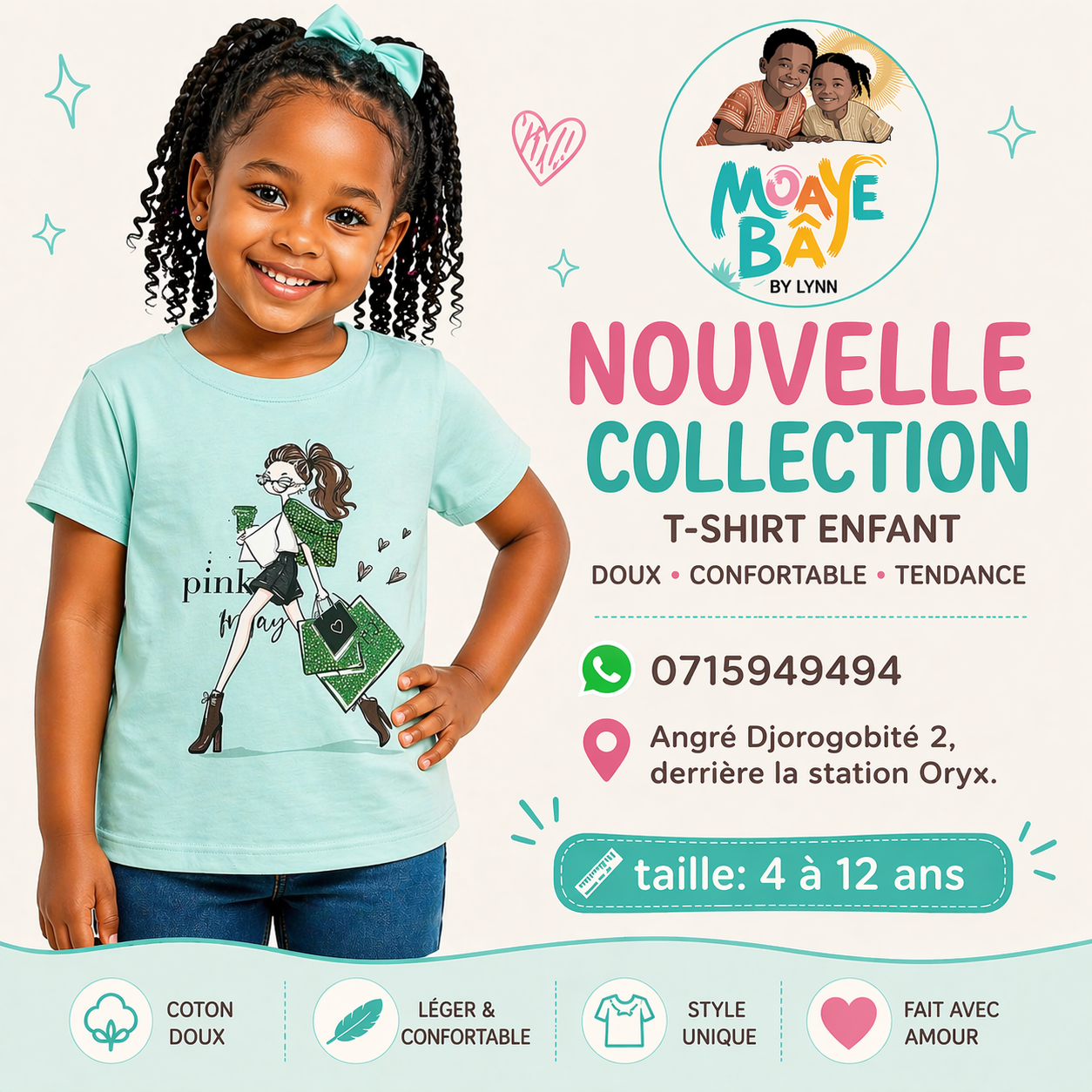T-shirt Pink Tiffany - Femme Élégante