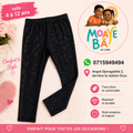 Pantalon Noir Texturé à Motifs