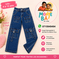 Pantalon Cargo en Denim avec Poches Multiples