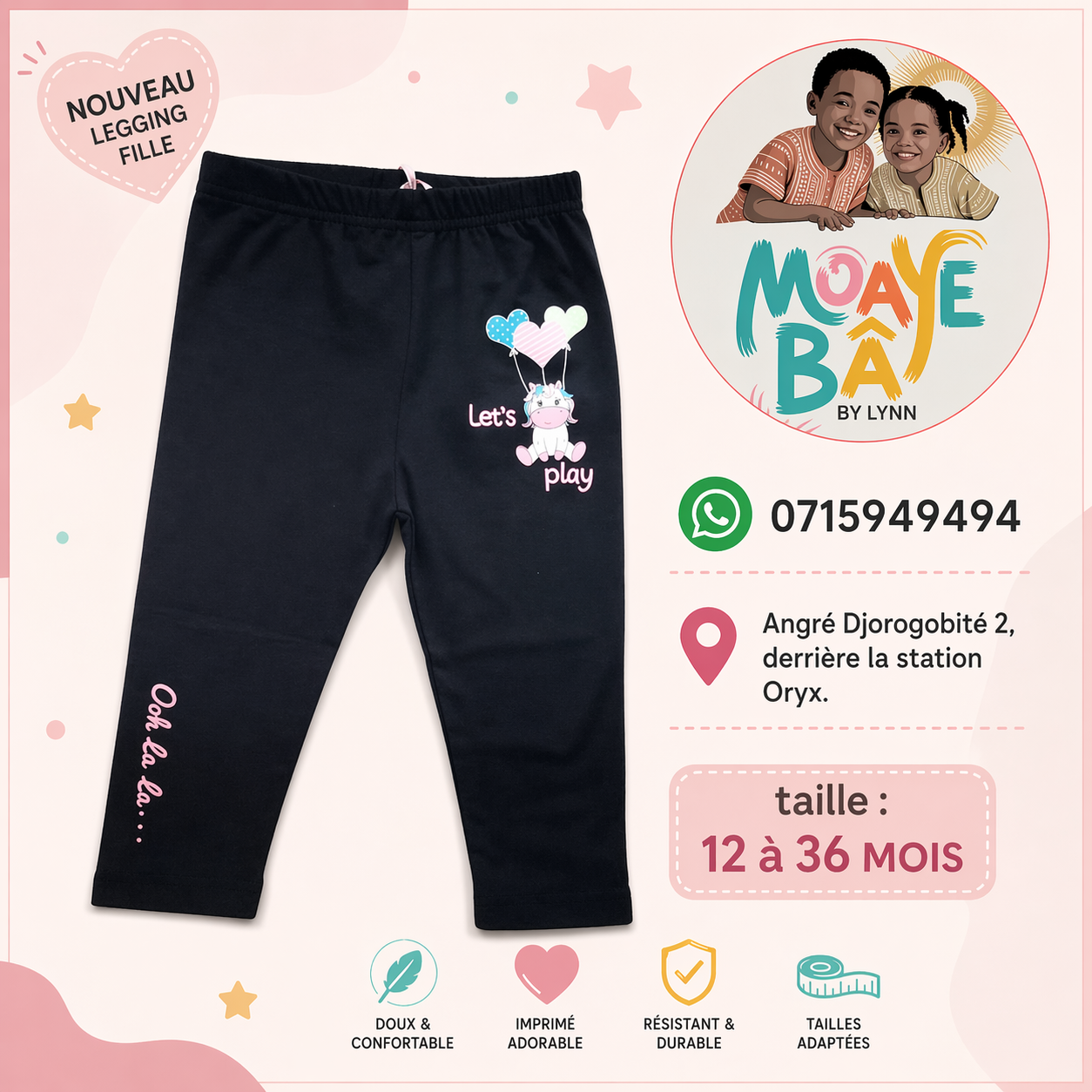 Legging Enfant Licorne "Let's Play"