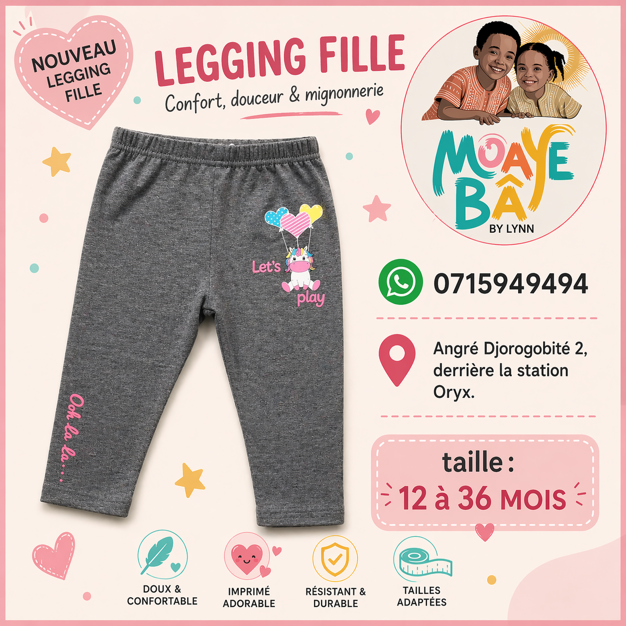 Legging Enfant Licorne "Let's Play"