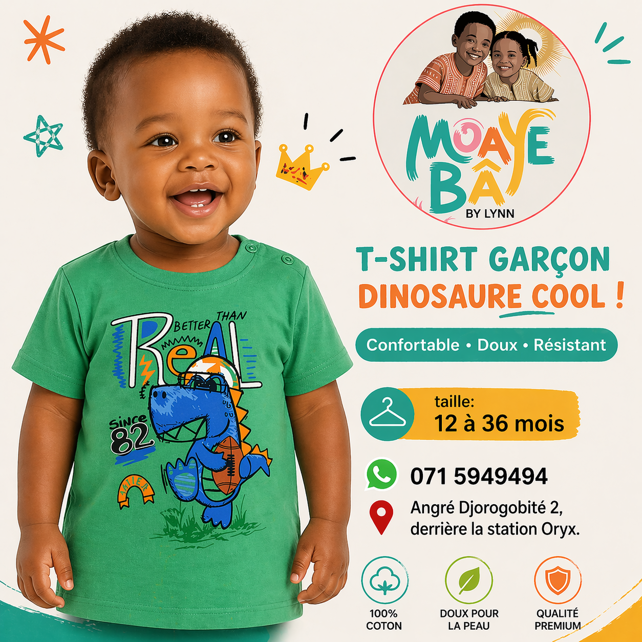T-shirt Dinosaure "Better Than Real" - Garçon