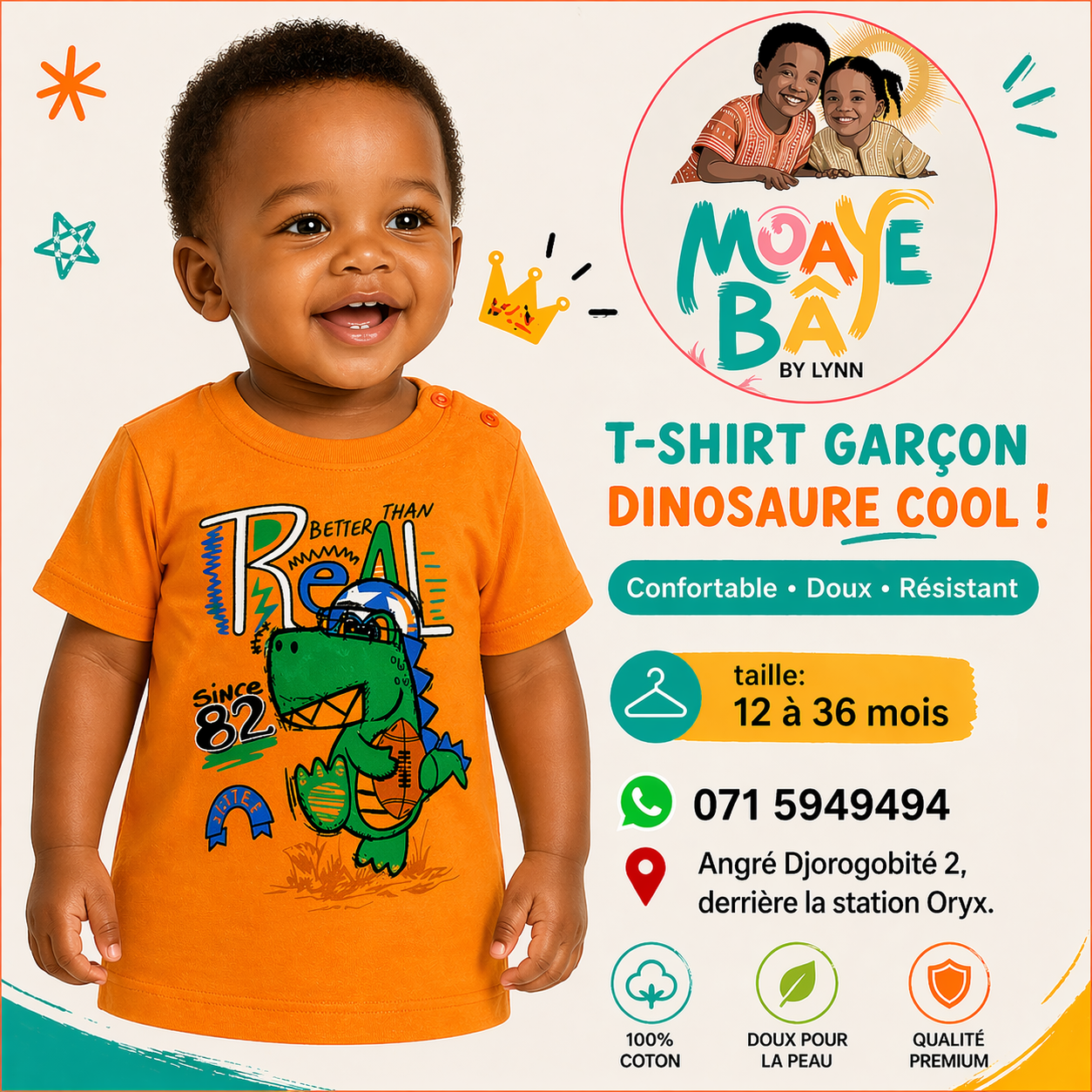T-shirt Dinosaure "Better Than Real" - Garçon