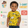 T-shirt garçon Ours Jaune "New World"