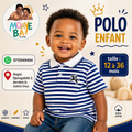 Polo Rayé Garçon avec Logo Brodé