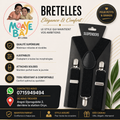 Bretelles Élastiques Ajustables - Bleu Marine & Noir - Accessoire Cérémonie Enfant
