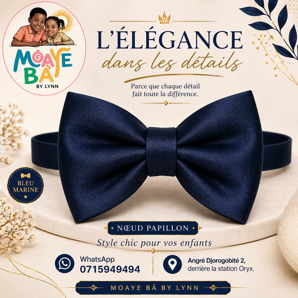 Nœud Papillon Élégant pour Enfant - Accessoire de Cérémonie
