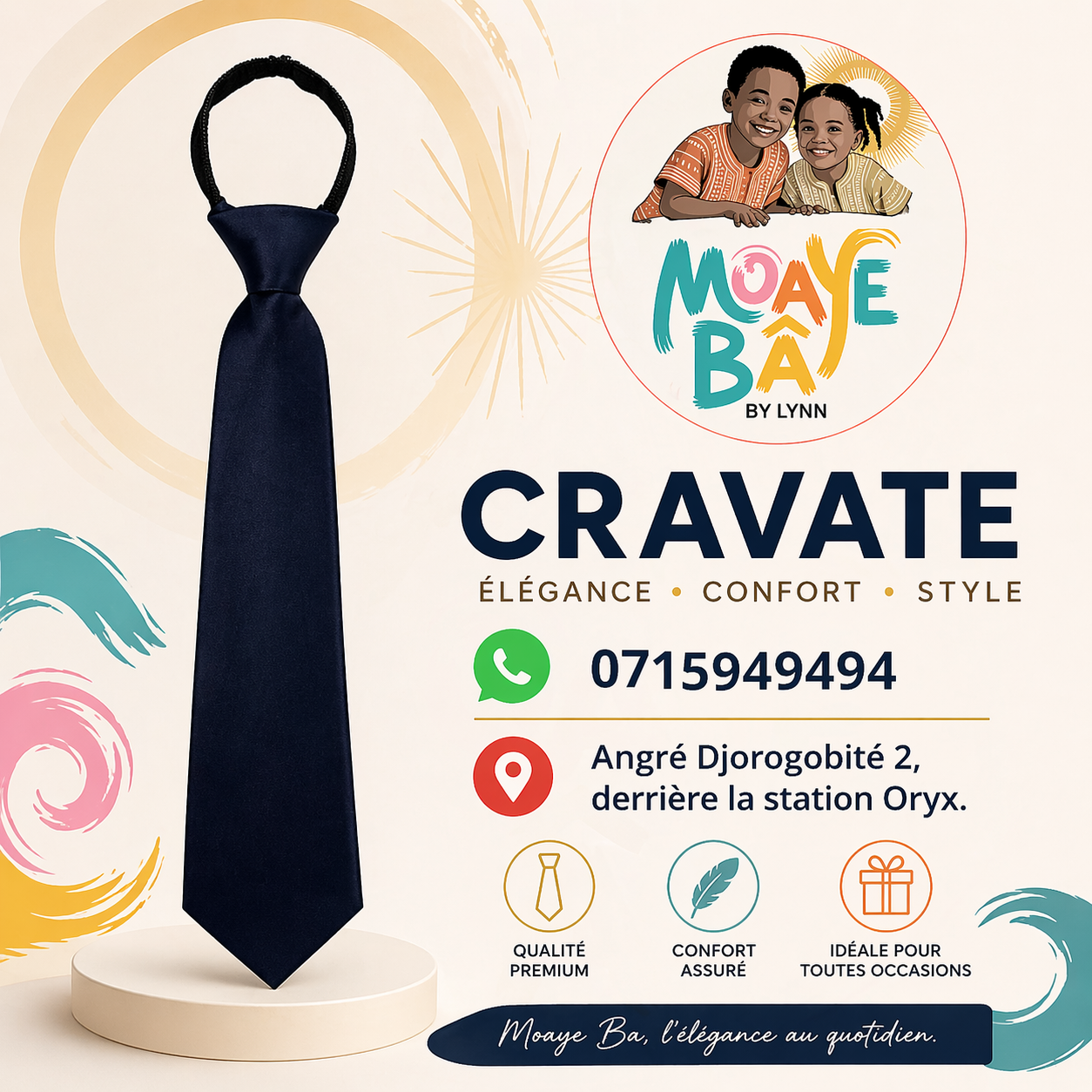 Cravate Élégante pour Enfant - Cérémonie et Occasions Spéciales