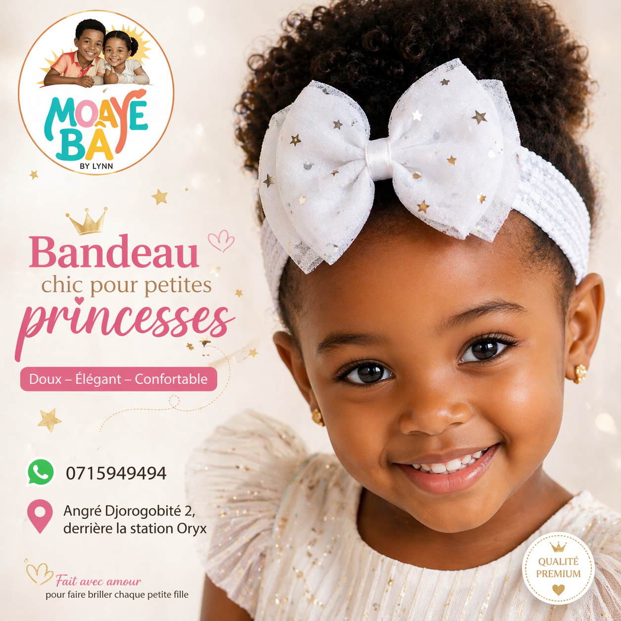 Bandeau Chic pour Petites Princesses – Nœud Étoilé