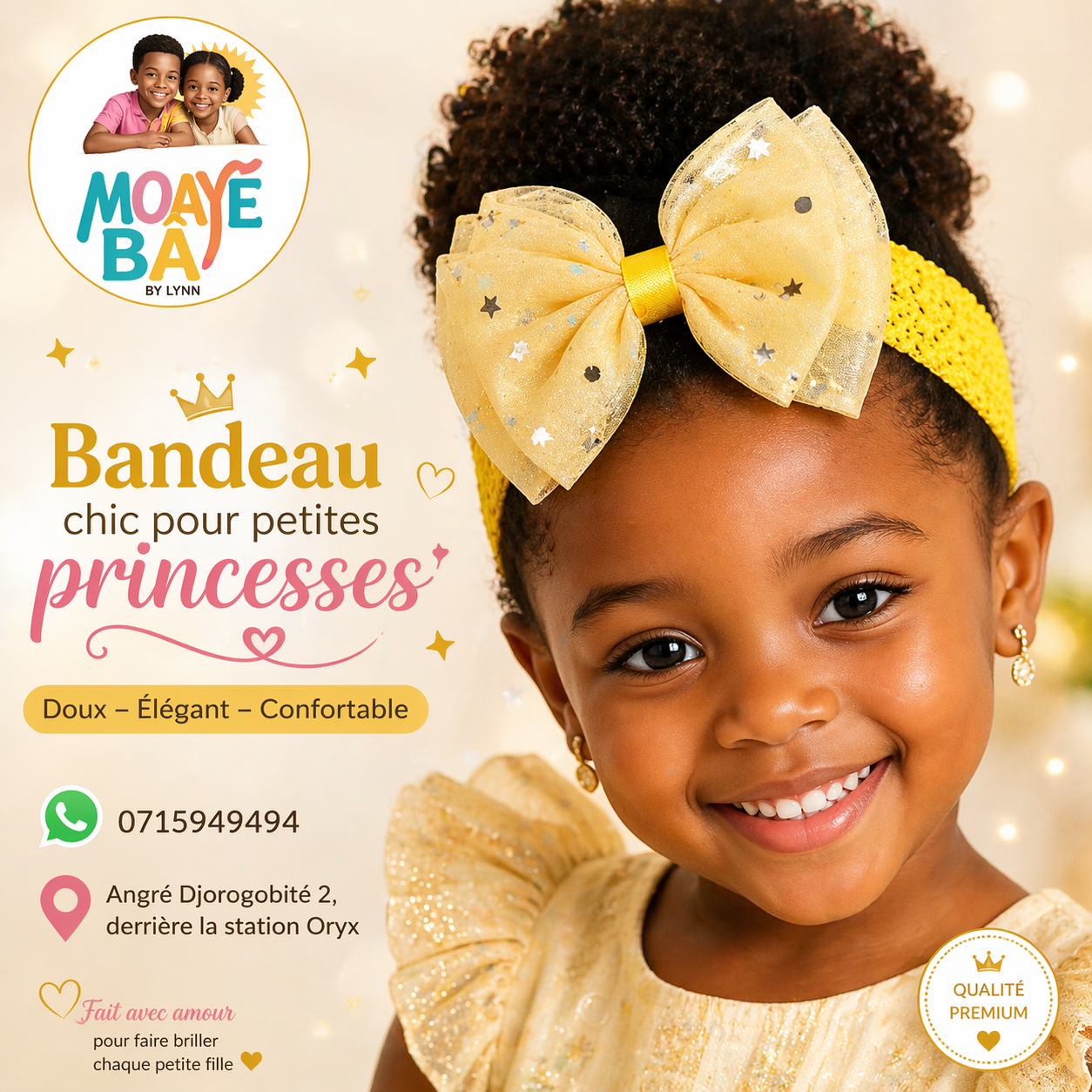 Bandeau Chic pour Petites Princesses – Nœud Étoilé