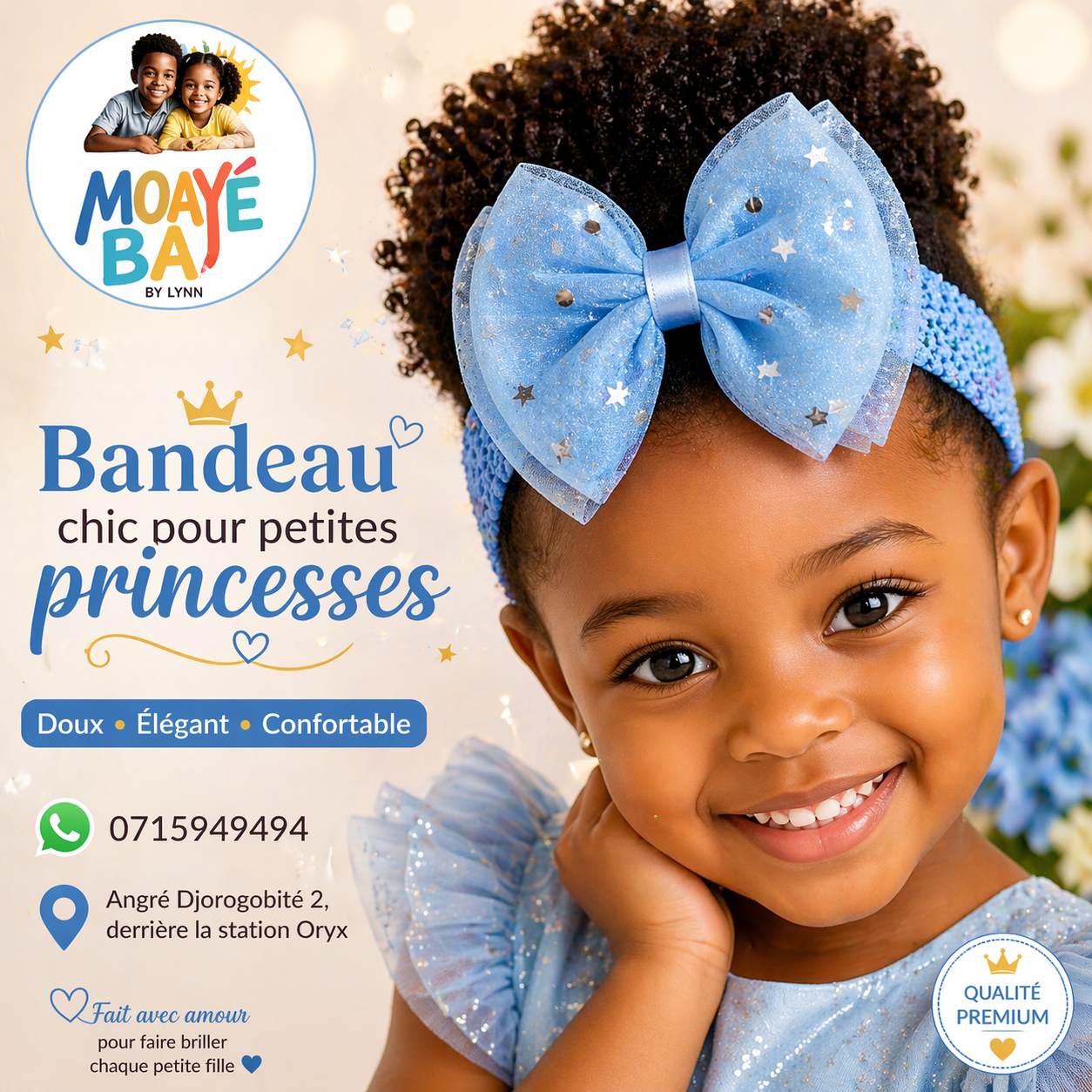 Bandeau Chic pour Petites Princesses – Nœud Étoilé