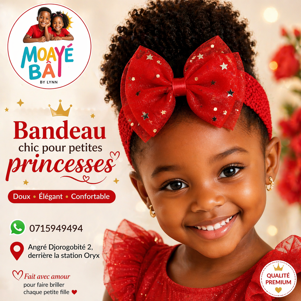 Bandeau Chic pour Petites Princesses – Nœud Étoilé