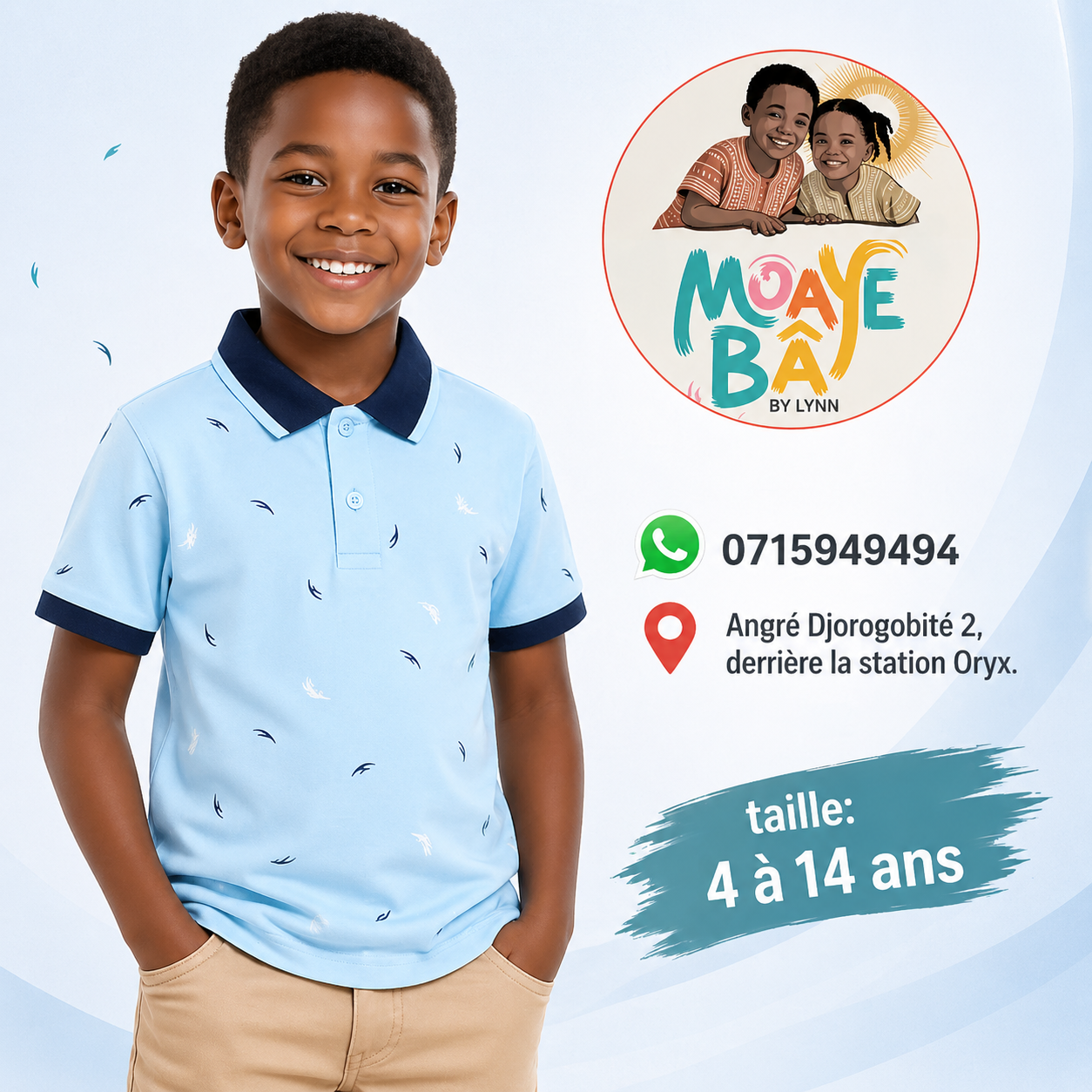Polo Imprimé Garçon – Collection Tropicale (4 à 14 ans)