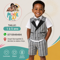 Costume Cérémonie Garçon 2 Pièces – Gilet Rayé & Short | 1 à 5 ans