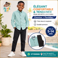 Ensemble chemise verte + pantalon noir garçon MOAYÉ BÂ by Lynn