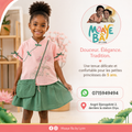 Ensemble 2 Pièces Fille – Haut Rose & Jupe Verte Brodée | 5 ans