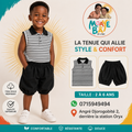 Ensemble Polo Rayé & Short Bouffant Garçon – Style & Confort