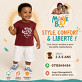 Ensemble T-shirt & Short Bordeaux — Garçon 2 à 6 ans