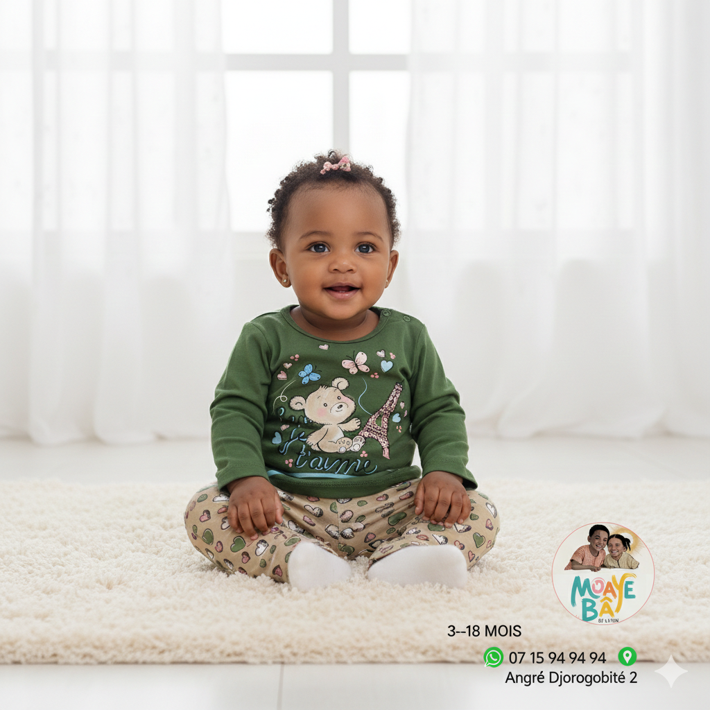 Ensemble Bébé Fille Papillons - 3-18 Mois