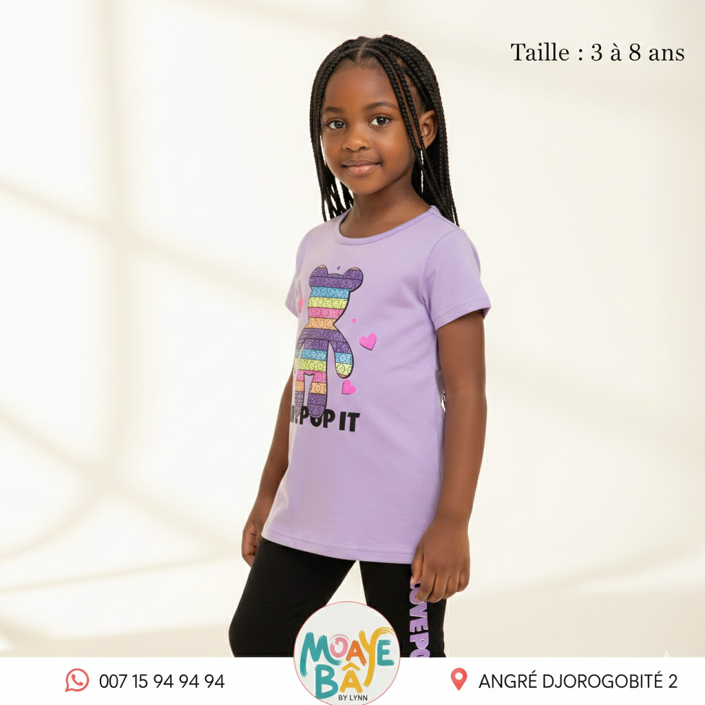 Ensemble Fille LOVE POP IT - T-shirt et Legging (3-8 ans)