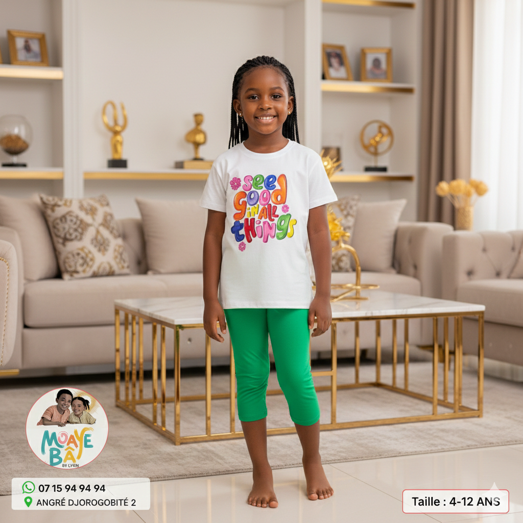 Ensemble T-shirt "See Good in All Things" et Legging - Fille 4-12 ans