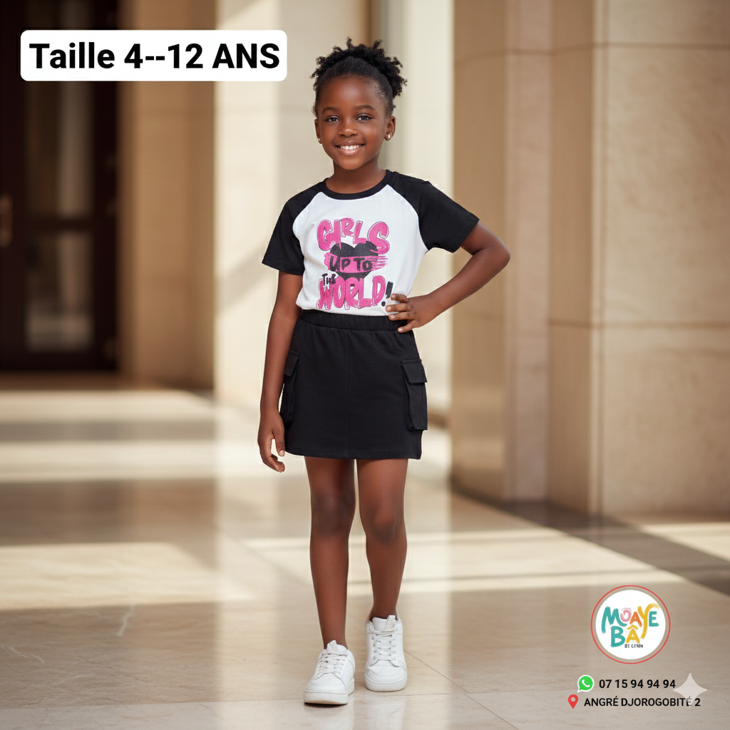 Ensemble Fille Girls Rule the World - Taille 4-12 ans